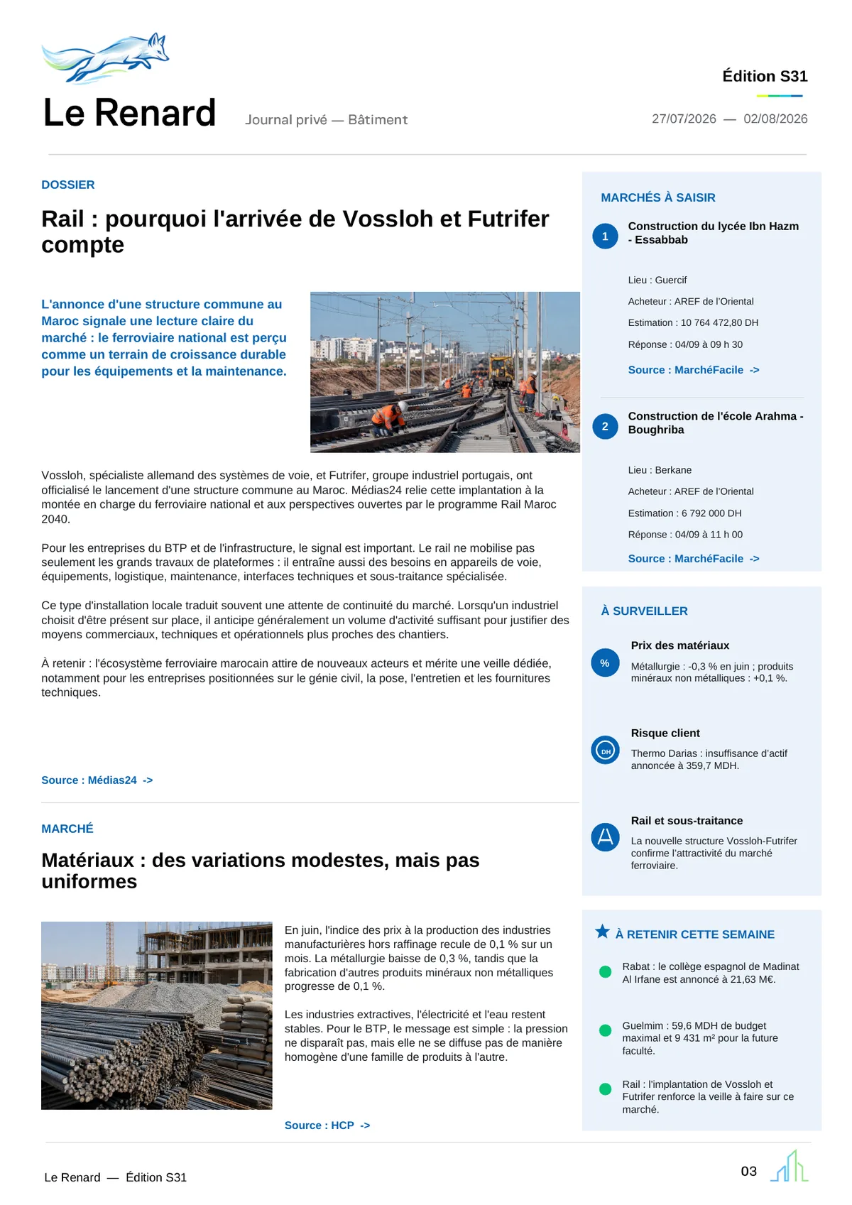 Page 3 de l’édition découverte du Renard